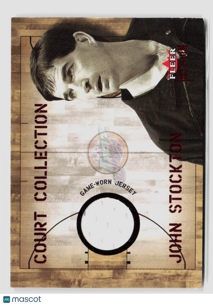 2002 Fleer Court Collection John Stockton Game-Worn Jersey #72/100 #072-100
