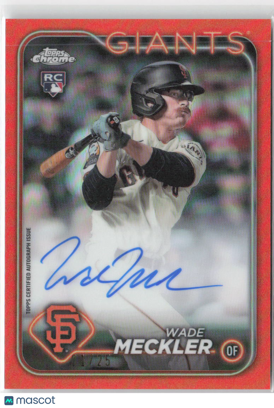 2024 Topps Chrome Wade Meckler Orange Rookie Auto 01/25 RC #RA-WM