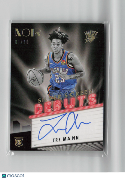 2021-22 Panini Noir Silver Screen Debuts Tre Mann 09/10 RC #SIL-TRE