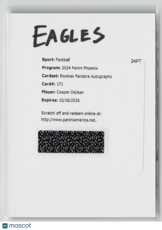 2024 Panini Phoenix Rookies Pandora Autographs Cooper DeJean Redemption #171