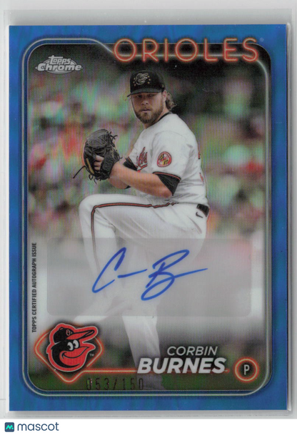 2024 Topps Chrome Corbin Burnes Blue Auto 053/150 AC-CB