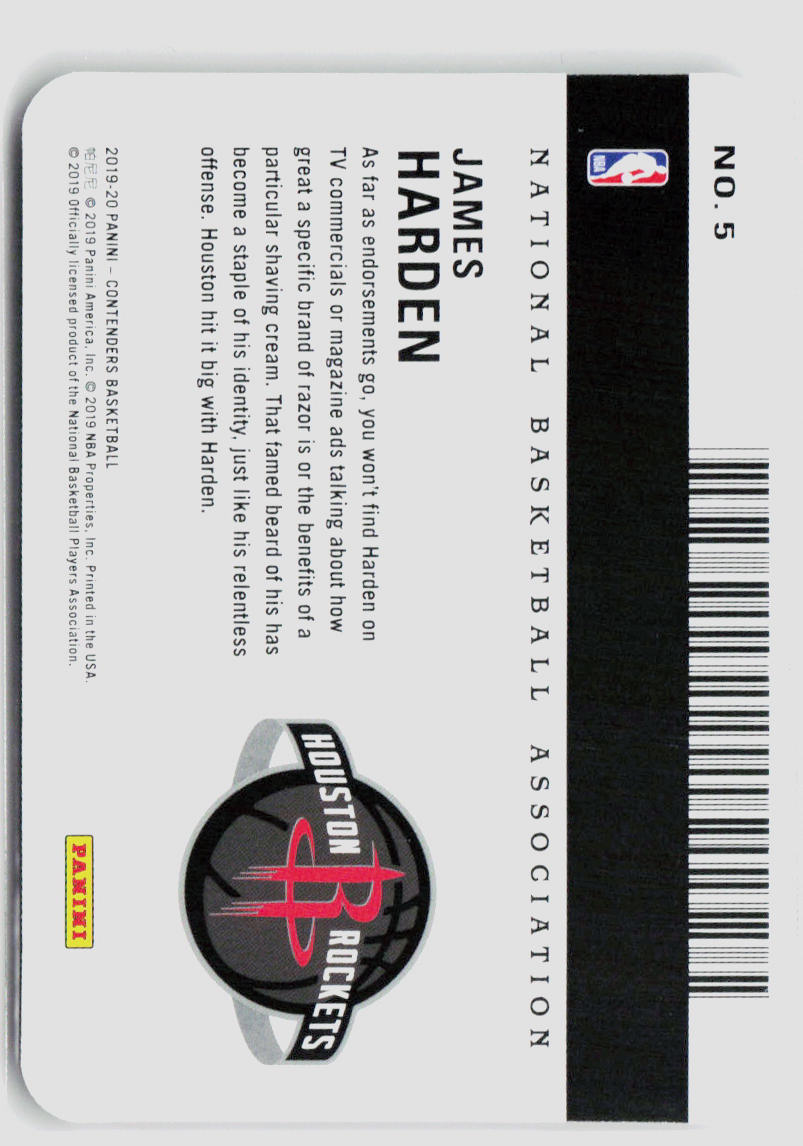 2019 Panini Contenders James Harden License To Dominate Case Hit #13