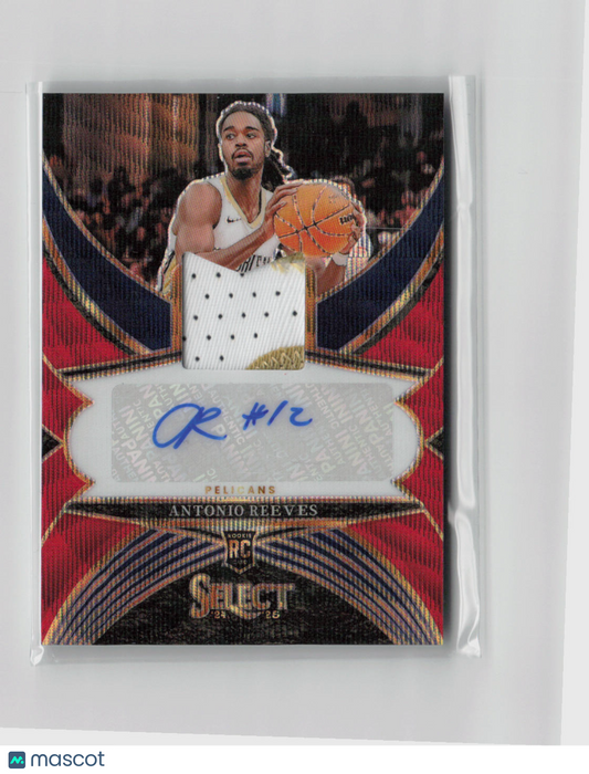 2024-25 Panini Select Antonio Reeves Rookie Patch Auto Red Wave 66/87 #RJA-REE