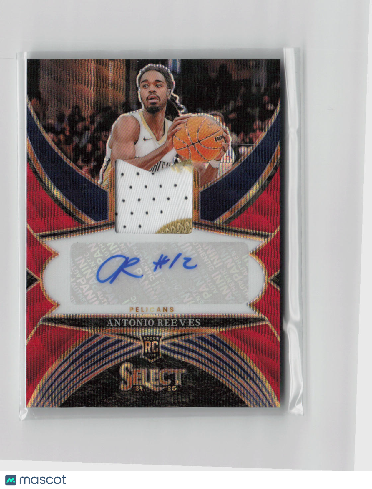 2024-25 Panini Select Antonio Reeves Rookie Patch Auto Red Wave 66/87 #RJA-REE