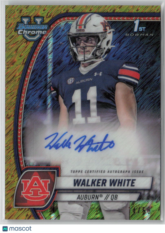 2024 Bowman Chrome Walker White Autograph Gold 14/50 #PA-WW