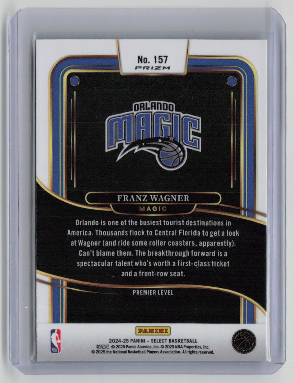 2024-25 Panini Select Prizm Franz Wagner White Sparkle #157