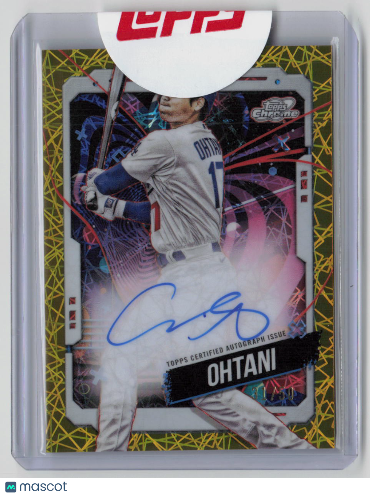 2024 Topps Cosmic Chrome Shohei Ohtani Gold Laser Autograph On-Card 31/50 #CCASO