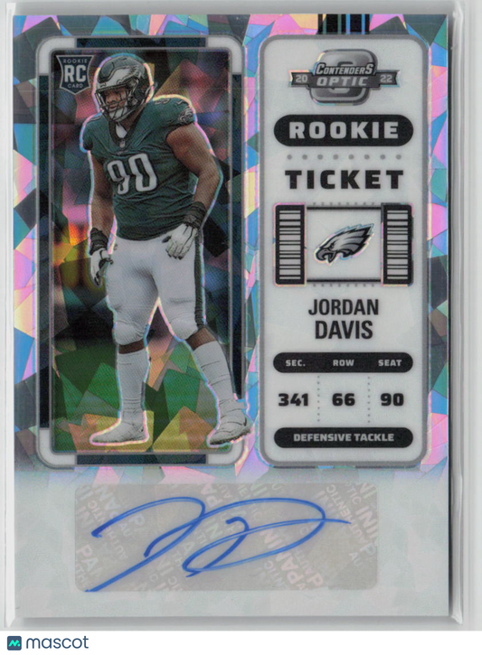 2023 Panini Contenders Optic Jordan Davis Rookie Auto Cracked Ice 17/22 #175