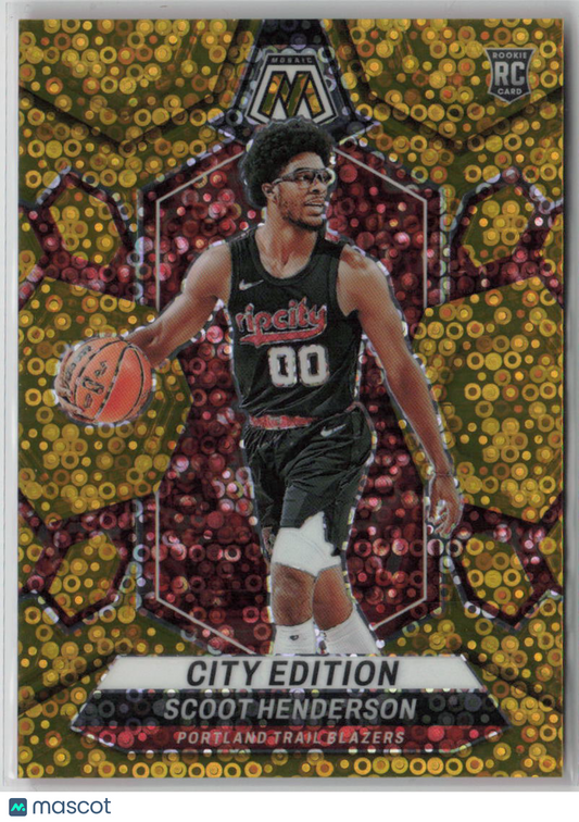 2024 Panini Mosaic Scoot Henderson Gold Fast Break 09/10 RC City Edition #275