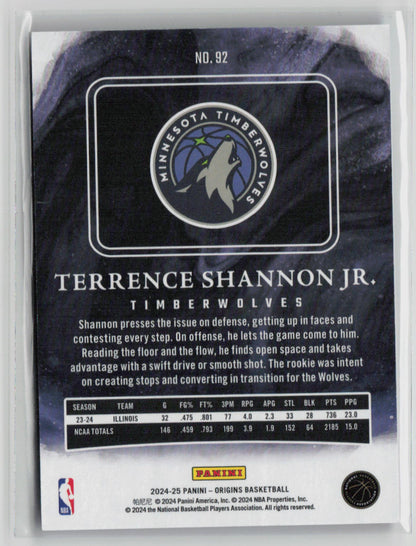 2024-25 Panini Origins Terrence Shannon Jr. RC 05/49 #92