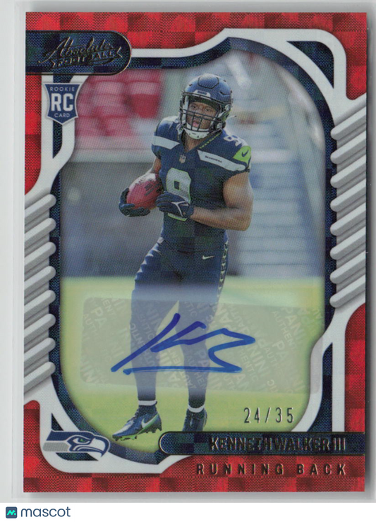 2022 Panini Absolute Absolute Ink Kenneth Walker III Autograph RC 24/35 #118