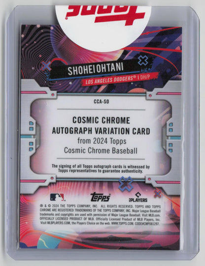 2024 Topps Cosmic Chrome Shohei Ohtani Gold Laser Autograph On-Card 31/50 #CCASO