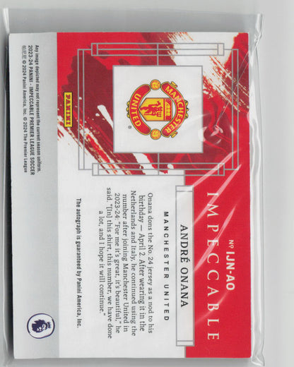 2023 Panini Impeccable Jersey Number André Onana Autograph #JN-AO