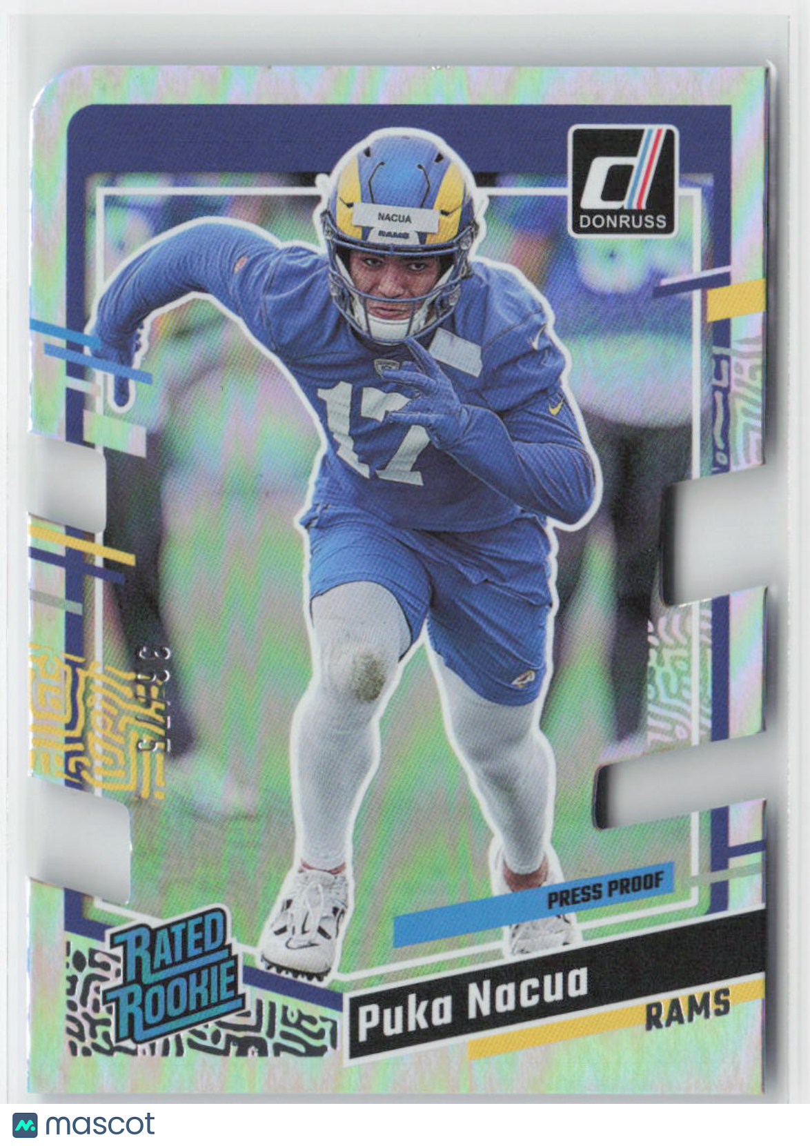 2023 Panini Donruss Puka Nacua Press Proof Die-Cut /75 Rated Rookie #357