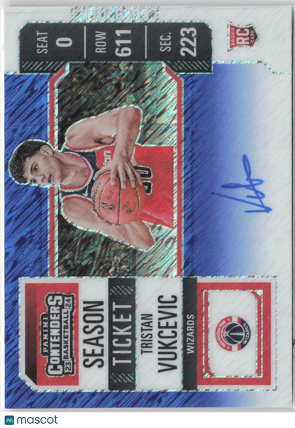 2023 Panini Contenders Tristan Vukcevic Rookie Blue Shimmer FOTL Auto 15/21 #116