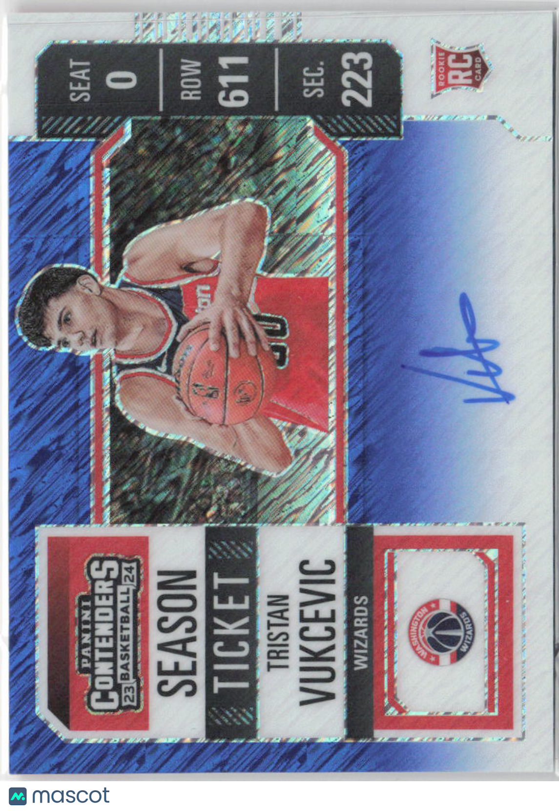 2023 Panini Contenders Tristan Vukcevic Rookie Blue Shimmer FOTL Auto 15/21 #116