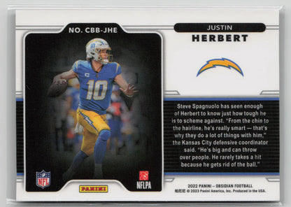 2022 Panini Obsidian Justin Herbert Color Blast #CBB-JHE