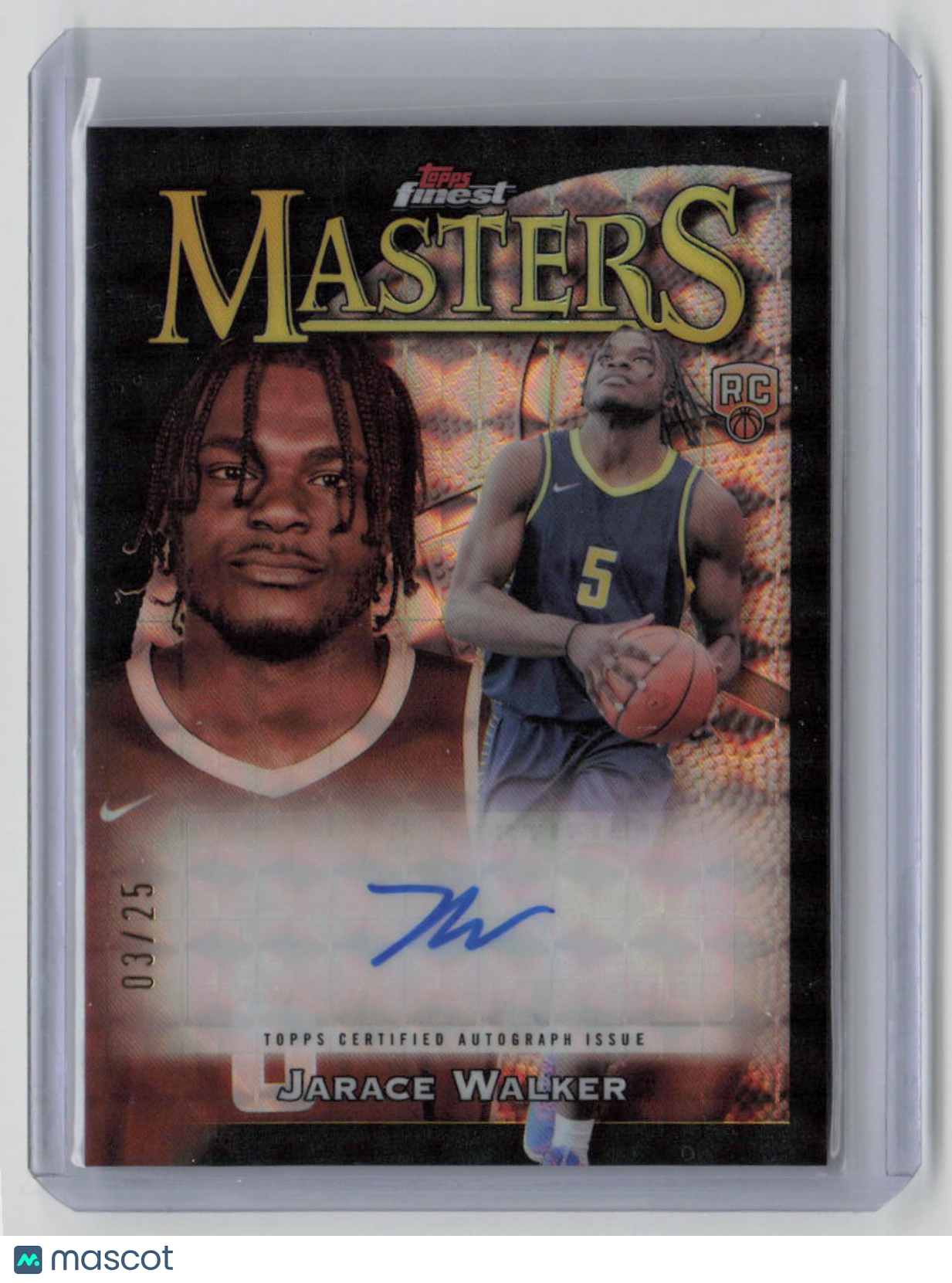 2024 Topps Finest Masters Jarace Walker RC 03/25 Black Autograph #MA-JWA