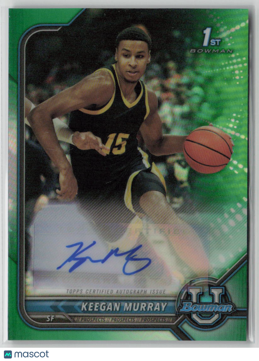 2021-22 Bowman U Chrome Keegan Murray 71/99 Autograph Green Refractor #BCPA-KM