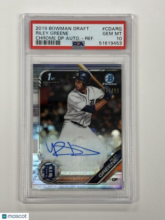 2019 Bowman Chrome Draft Riley Greene Auto Refractor 282/499 #CDARG PSA 10