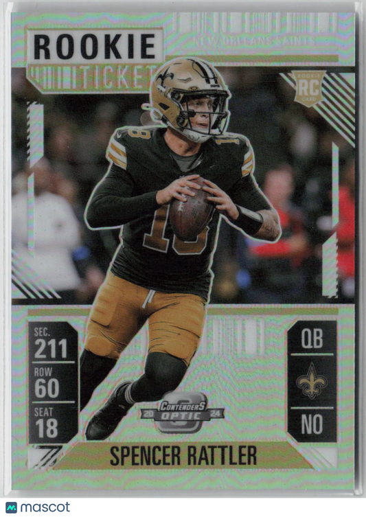 2025 Panini Contenders Optic Prizm Spencer Rattler RC #95