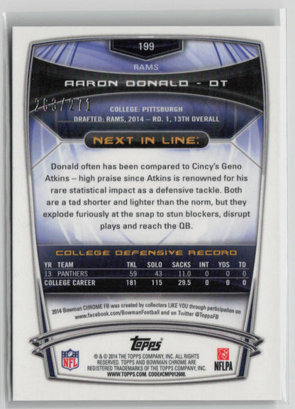 2014 Bowman Chrome Aaron Donald 263/271 Pulsar #199