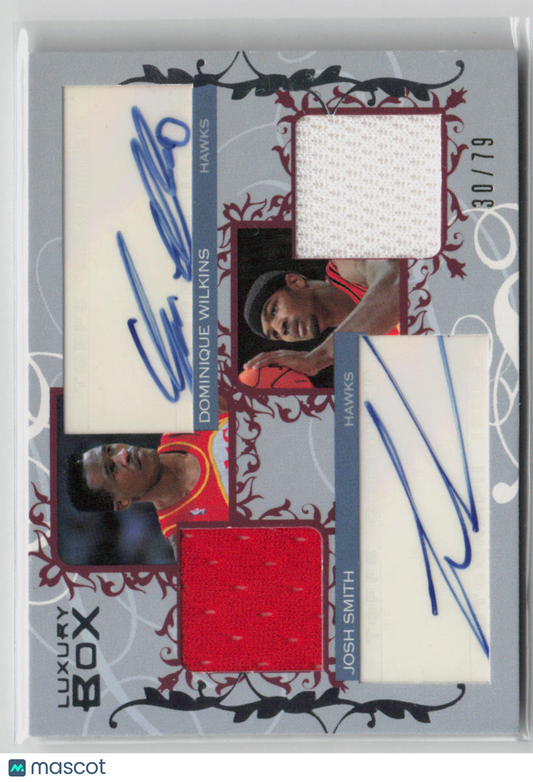 2007 Topps Luxury Box Josh Smith Dominique Wilkins Dual Autograph 30/79 #CDAR-SW