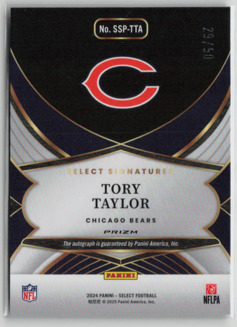2025 Panini Select Prizm Tory Taylor Autograph RC 29/50 #SSP-TTA