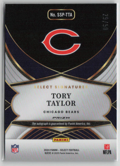 2025 Panini Select Prizm Tory Taylor Autograph RC 29/50 #SSP-TTA