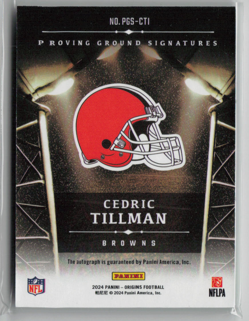 2024 Panini Origins Proving Ground Cedric Tillman Auto 4/5 #PGS-CTI