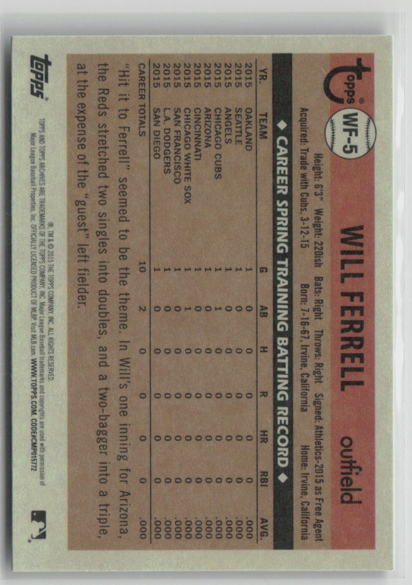 2015 Topps Will Ferrell #WF-5