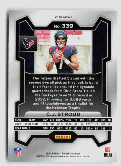 2023 Prizm CJ Stroud Silver Prizm Rookie Card #339