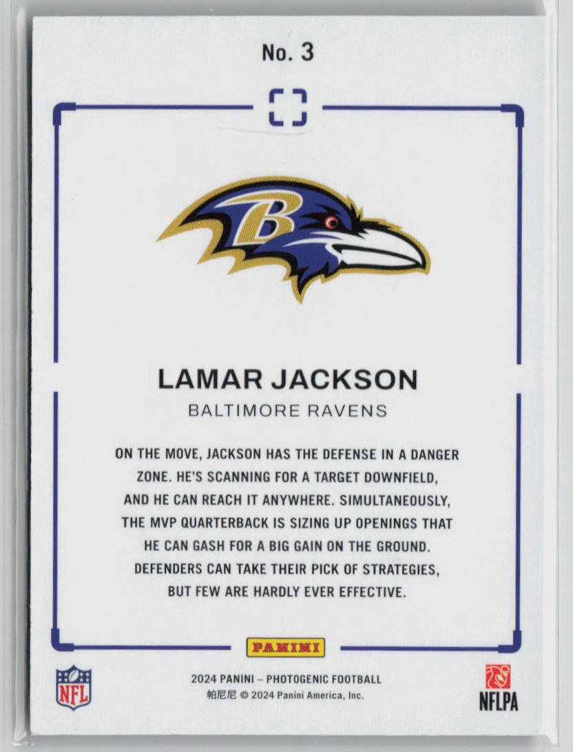 2024 Panini Photogenic In Motion Lamar Jackson #3