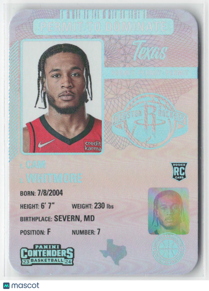 2023 Panini Contenders Cam Whitmore Rookie RC Permit To Dominate Case Hit #12