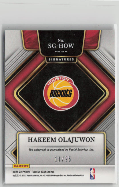 2021 Panini Select Hakeem Olajuwon 11/25 Tie-Dye Auto #SG-HOW