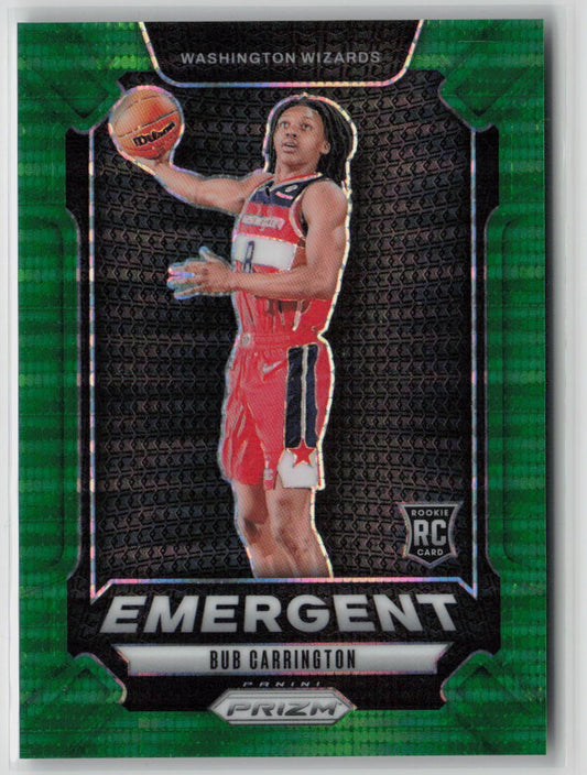 2024-25 Panini Prizm Emergent Bub Carrington RC 15/25 Green Pulsar #No. 20