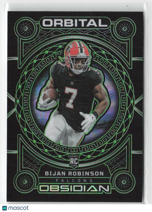 2023 Panini Obsidian Bijan Robinson Orbital Green Etch /35 Rookie RC #1