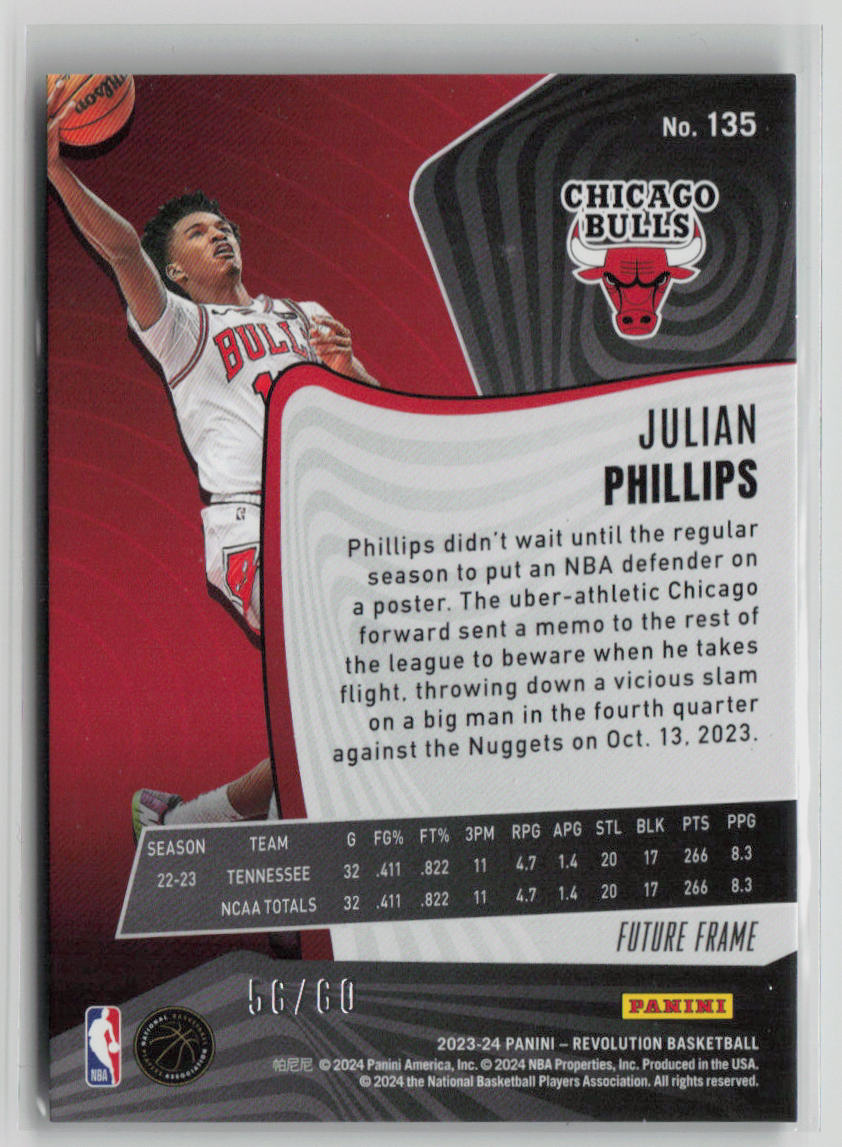 2023-24 Panini Revolution Julian Phillips Future Frame 56/60 RC #135