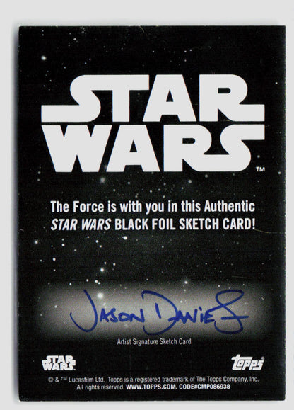 2024 Ahsoka Tano Black Foil Sketch Card 1/1 Jason Davies