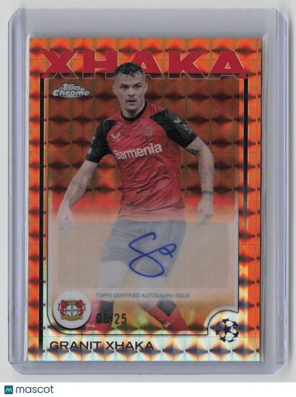 2025 Topps Chrome Granit Xhaka Autograph 08/25 Orange Geometric #CAGX
