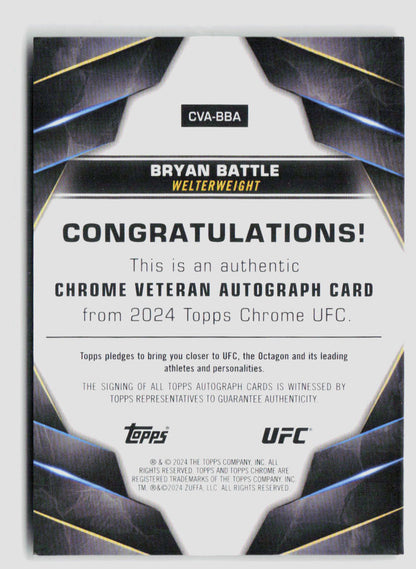 2024 Topps Chrome UFC Bryan Battle Veteran Chrome Auto CVA-BBA