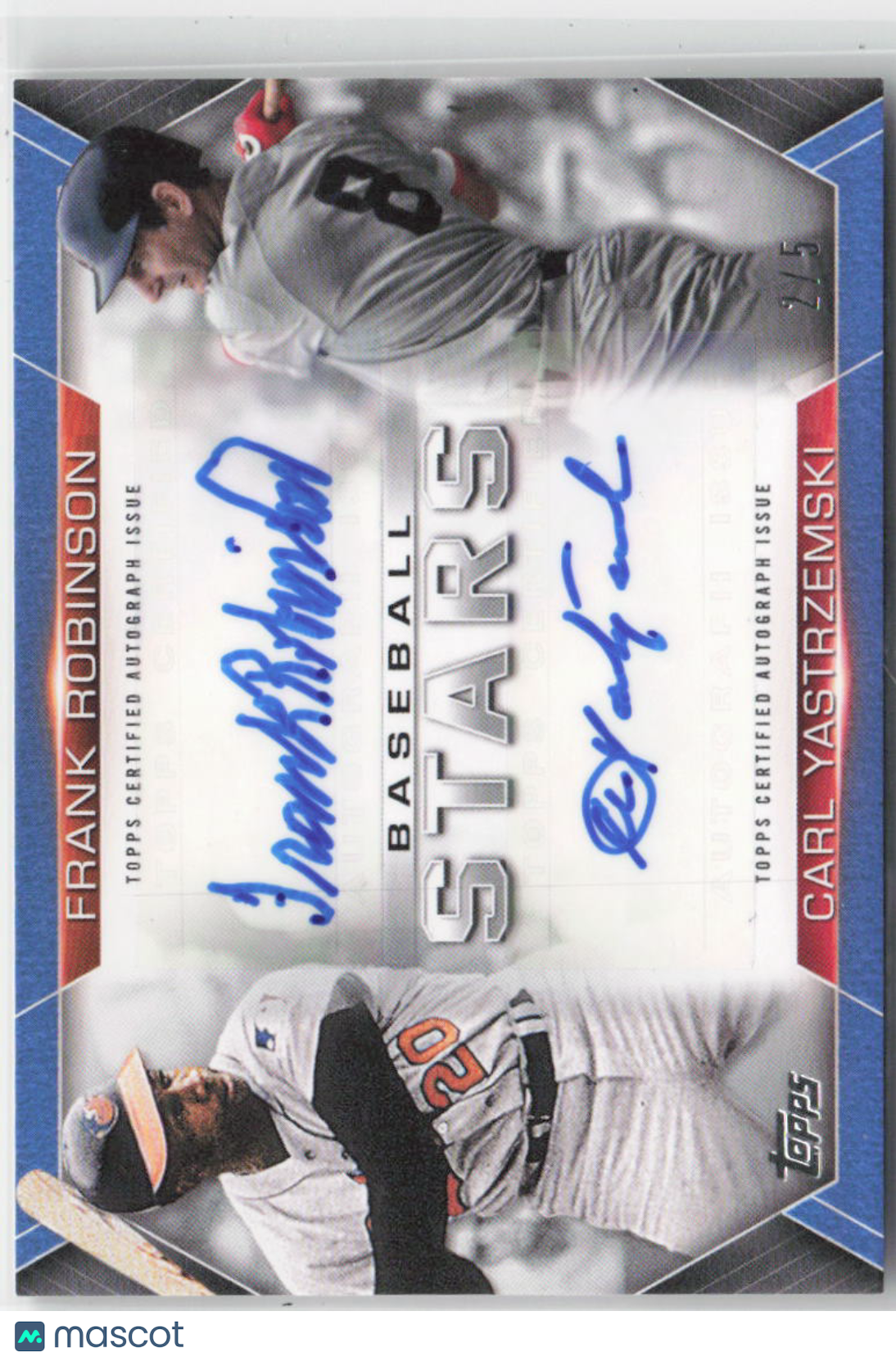 2021 Topps Update Frank ROBINSON/CARL YASTRZEMSKI Blue Dual Auto 2/5