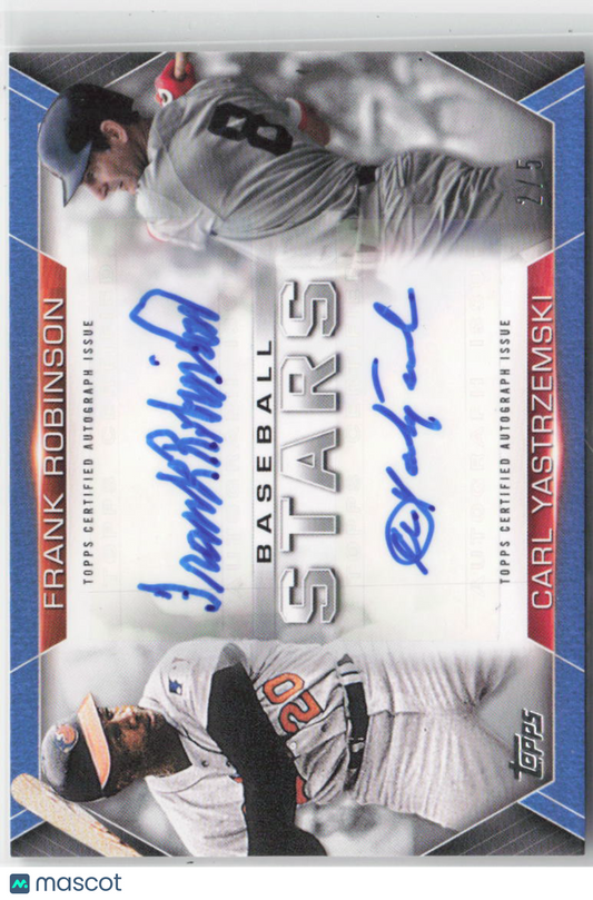 2021 Topps Update Frank ROBINSON/CARL YASTRZEMSKI Blue Dual Auto 2/5