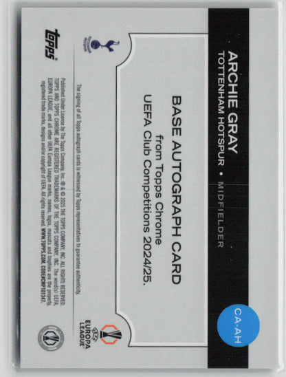 2025 Topps Chrome Archie Gray Autograph 29/52 RC #C-AAH