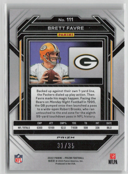 2022 Panini Prizm Brett Favre Red Shimmer FOTL 31/35 #111