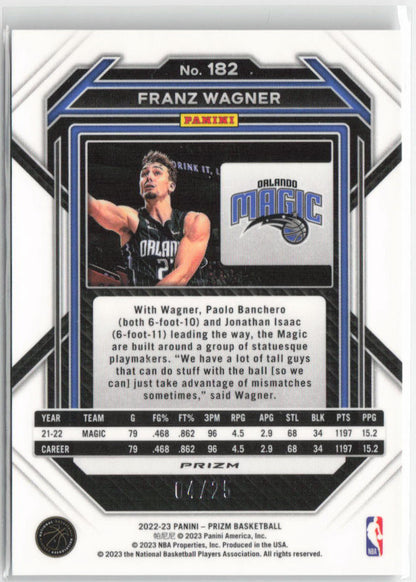 2022 Panini Prizm Franz Wagner 04/25 Mojo #182