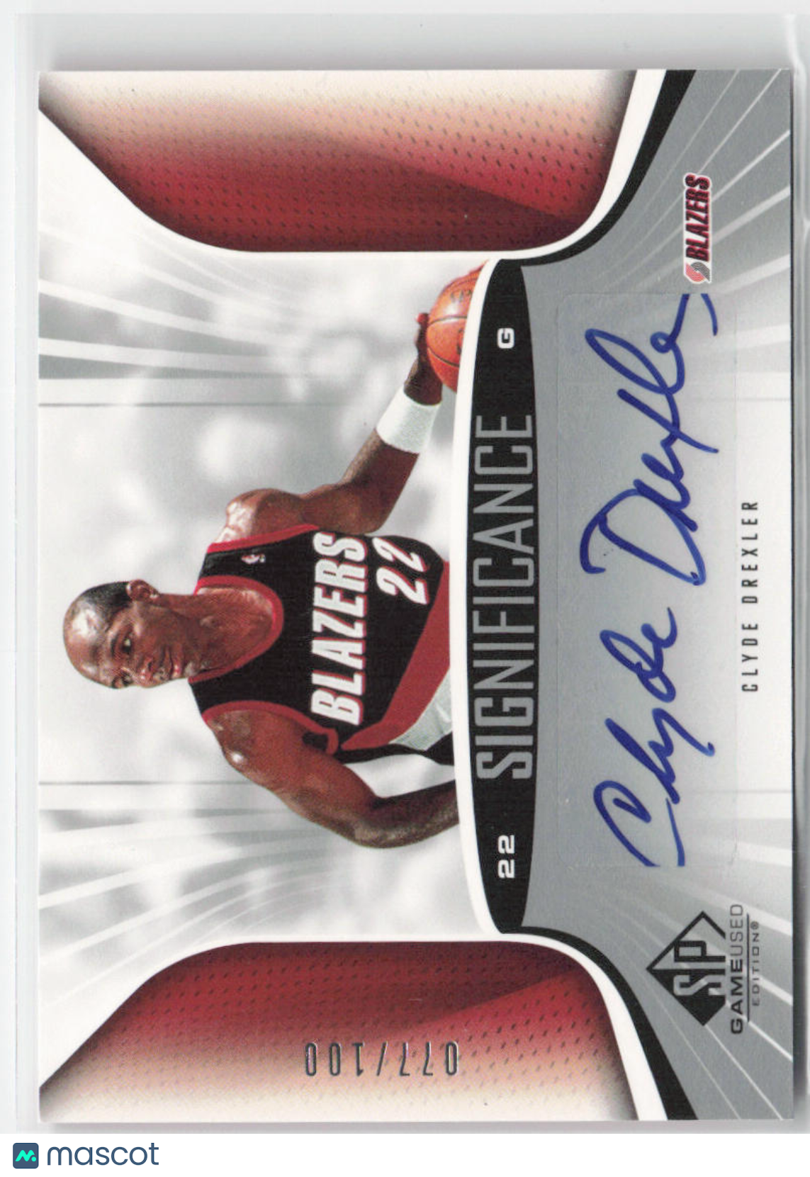 2006-07 SP Game Used Clyde Drexler Auto #077/100 #22