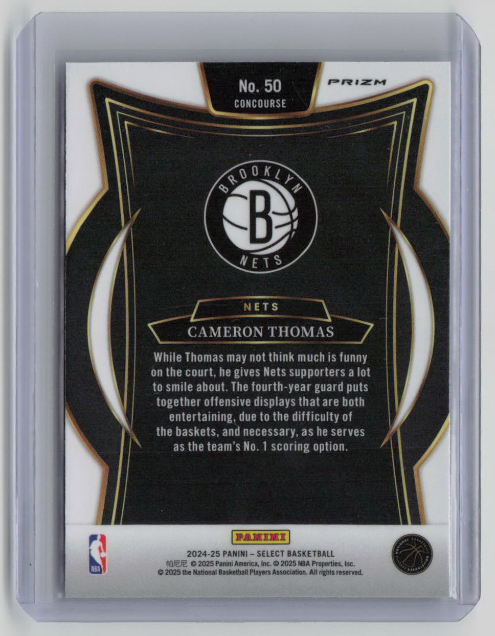2024-25 Panini Select Prizm Concourse Cameron Thomas #50