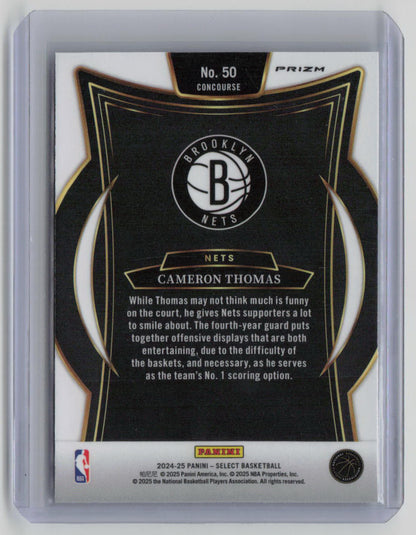 2024-25 Panini Select Prizm Concourse Cameron Thomas #50