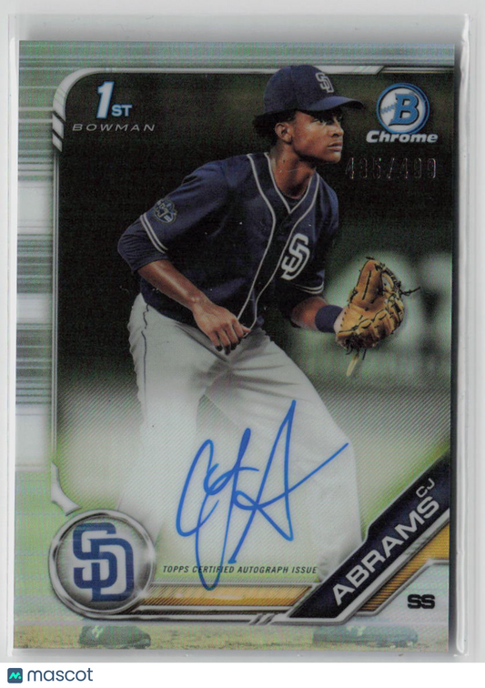 2019 Bowman Chrome CJ Abrams 1st Bowman Refractor Auto 435/499 #CDA-CA